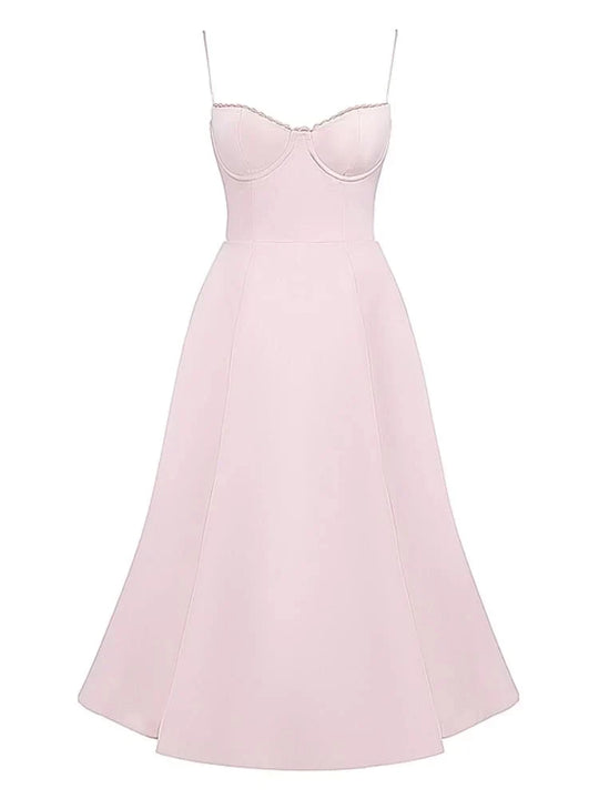 Robe Mi-Longue Rose