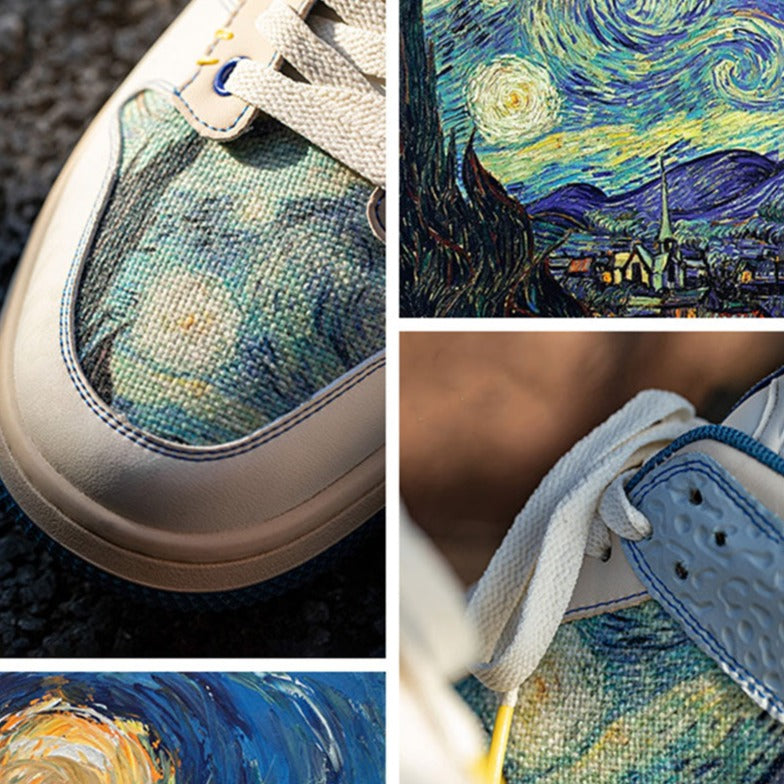 Baskets Van Gogh - Inspirées de "La Nuit Étoilée"