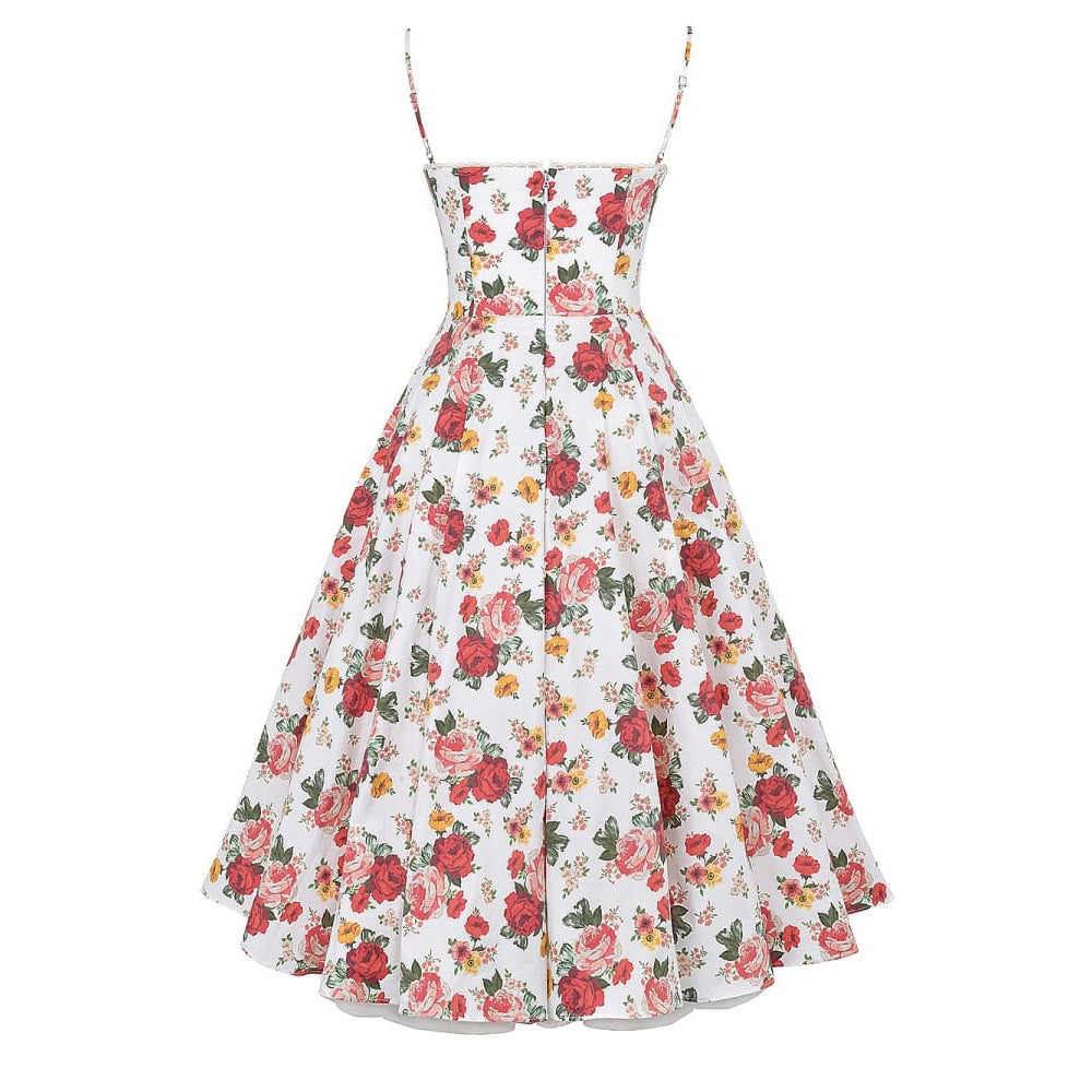 Robe Midi Italienne En Tuile À Imprimé Roses