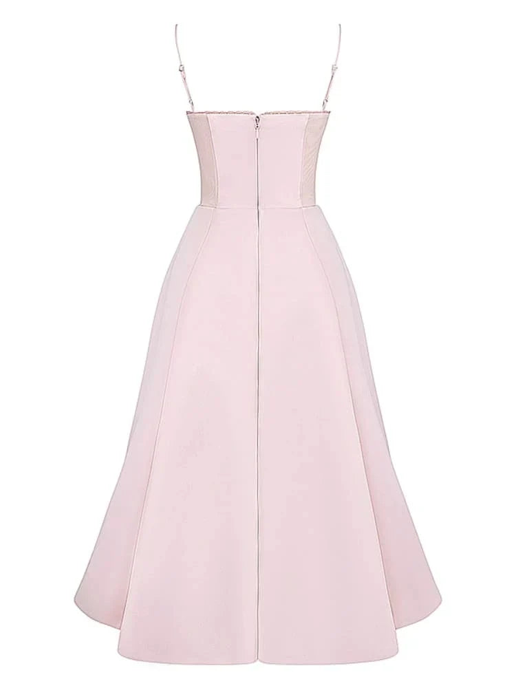 Robe Mi-Longue Rose